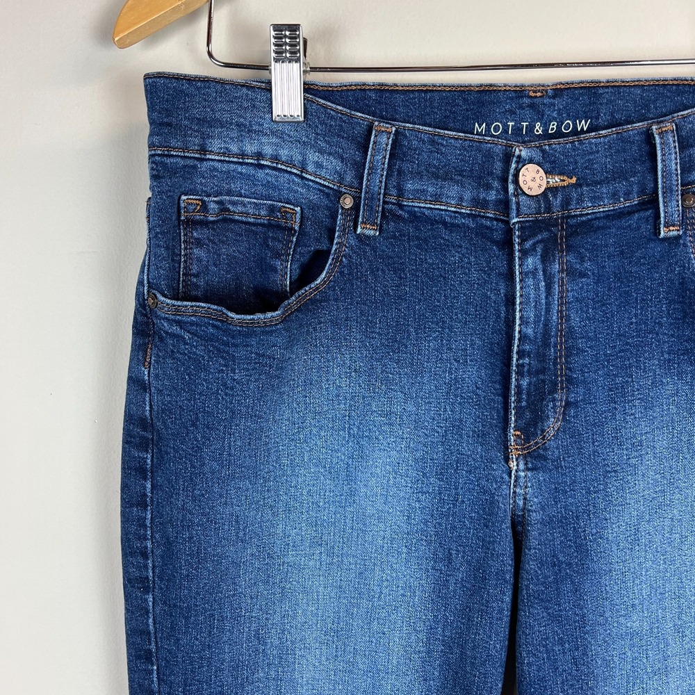 Mott & Bow Boyfriend Jeans Womens 30 Blue Dark Wash Denim Mid Rise Stretch 30x29 - Picture 14 of 14